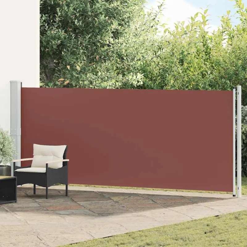 Wysuwana markiza boczna na taras, 600 x 160 cm, brązowa