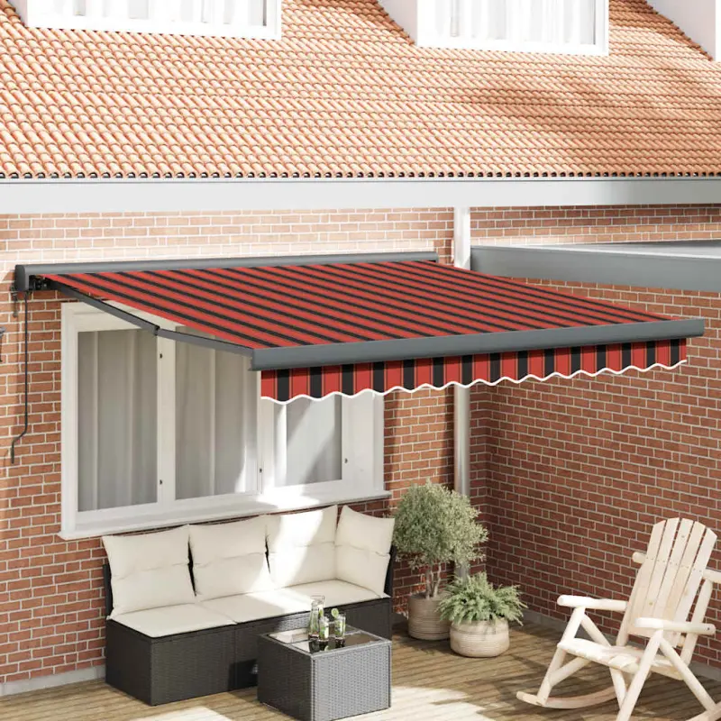 Zwijana markiza pomarańcz i brąz, 3,5x2,5 m tkanina i aluminium