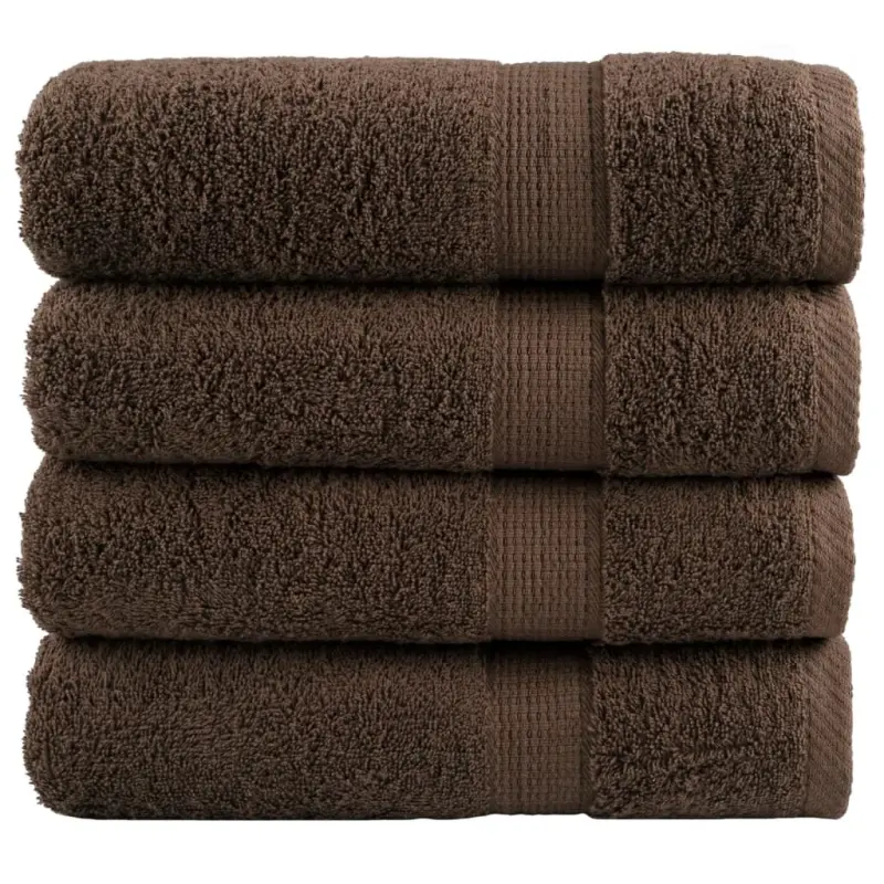 Ręczniki premium, SOLUND, 4 szt., brązowe, 100x150 cm, 600 g/m²