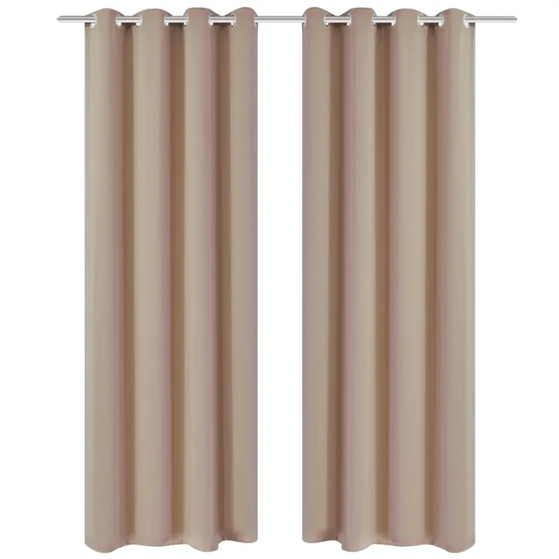 Zasłony zaciemniające z kółkami, 2 szt., 135 x 175 cm, kremowe