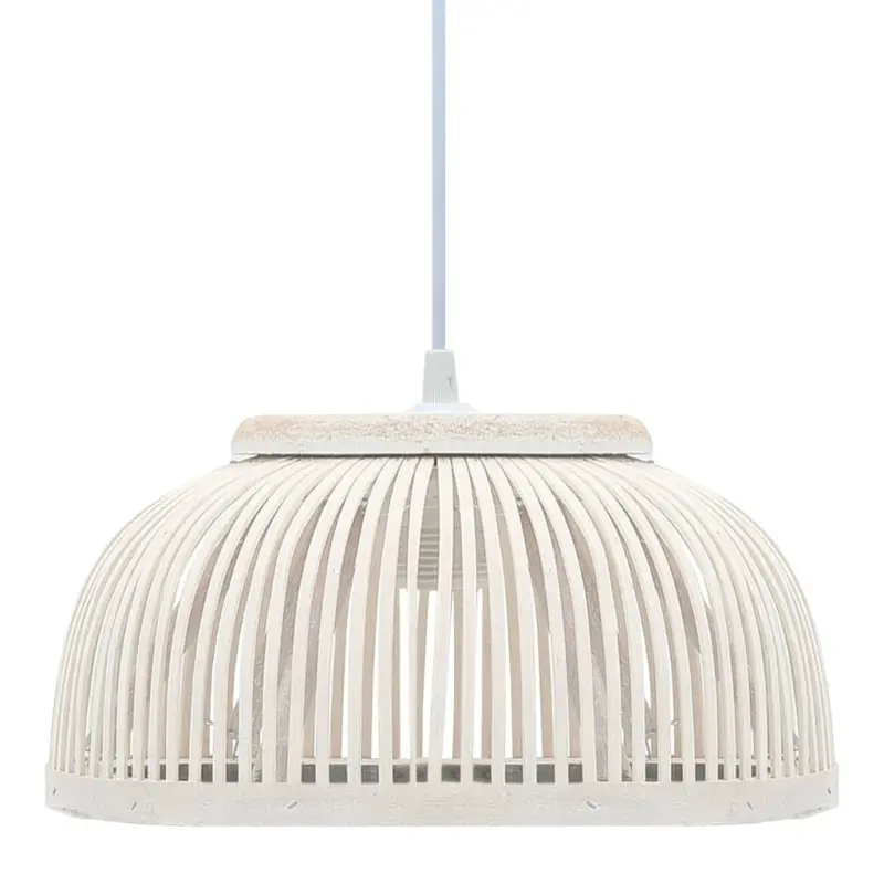 Lampa wisząca, bambusowa, 40 W, 34x14,5 cm, półkolista, E27