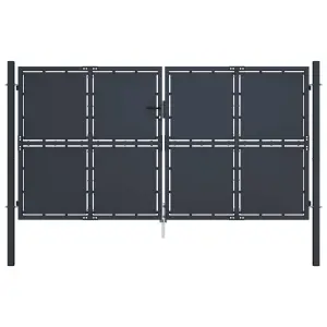 Brama ogrodowa stalowa 300x125 cm antracytowa