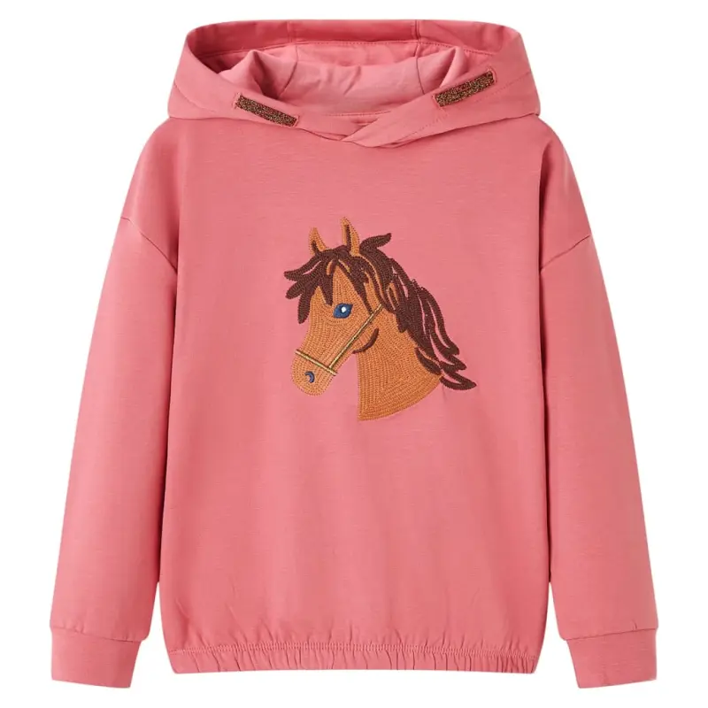 Bluza dziecięca z kapturem, stary róż, 104