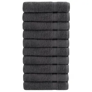 Ręczniki premium, SOLUND, 10 szt., antracytowe, 50x100 cm, 600 g/m²