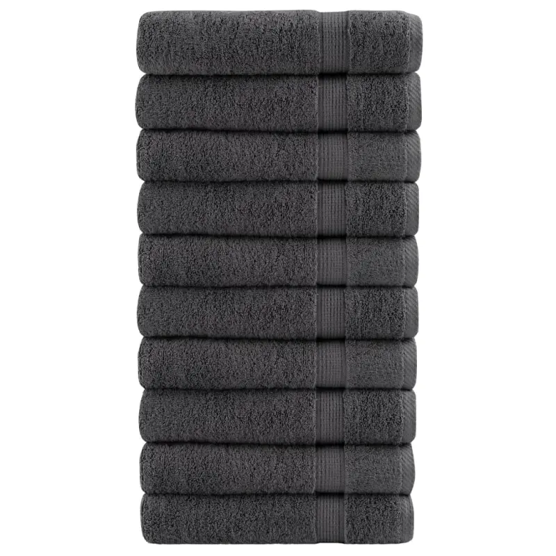 Ręczniki premium, SOLUND, 10 szt., antracytowe, 50x100 cm, 600 g/m²