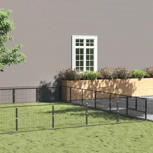 Kojec dla psa, czarny, 60 m², stalowy