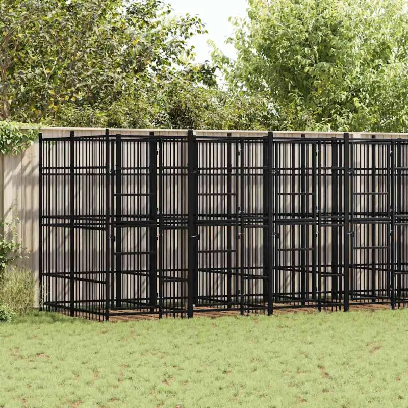 Kojec zewnętrzny dla psa, stalowy, 12,9 m²