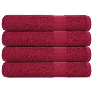 Ręczniki, FROGN, 4 szt., bordowe, 100x200 cm, 360 g/m²