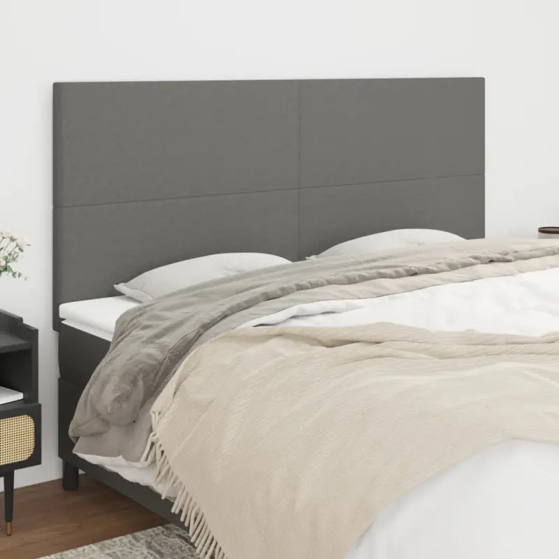 Zagłówek ciemnoszary 180x5x118/128 cm materiał
