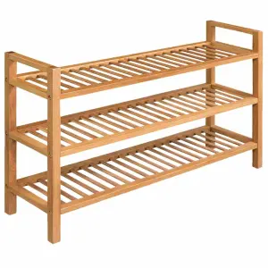 Stojak na buty z 3 półkami, 100x27x60 cm, lite drewno dębowe