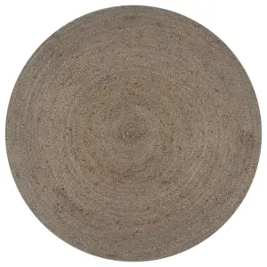 Ręcznie robiony dywanik z juty, okrągły, 90 cm, szary