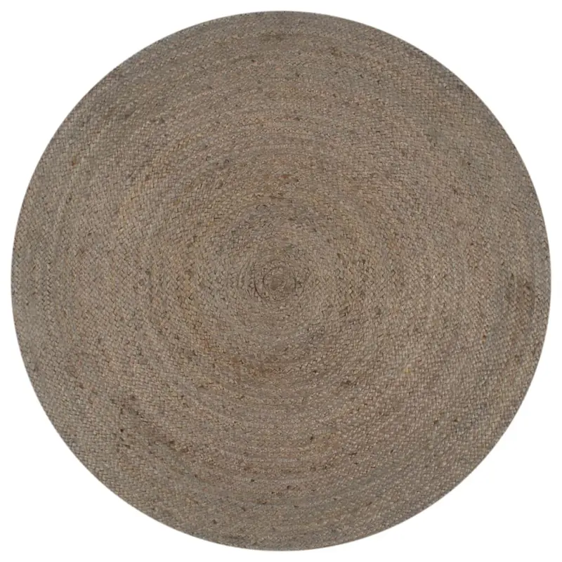 Ręcznie robiony dywanik z juty, okrągły, 90 cm, szary