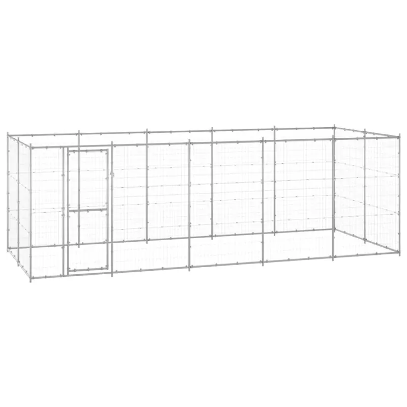 Kojec zewnętrzny dla psa, stal galwanizowana, 12,1 m²