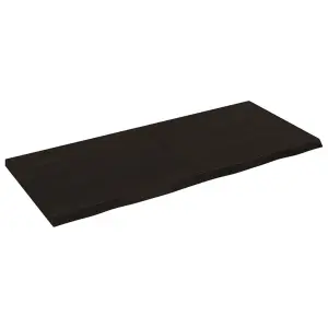 Blat stołu, ciemnobrązowy, 140x60x(2-4) cm, lite drewno dębowe