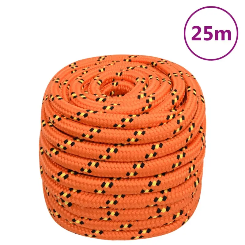 Linka żeglarska, pomarańczowa, 20 mm, 25 m, polipropylen
