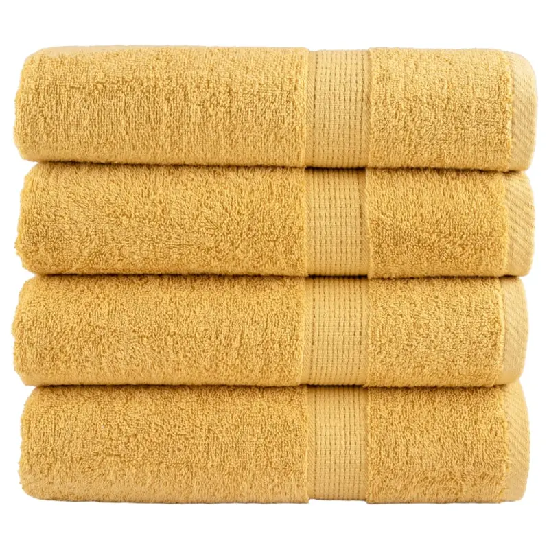 Ręczniki premium, SOLUND, 4 szt., złote, 70x140 cm, 600 g/m²