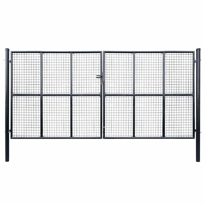 Brama ogrodowa z siatki ocynkowanej, stal 400x175 cm, szara