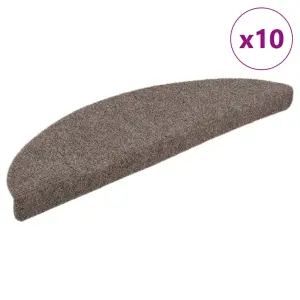 Maty na schody samoprzylepne 10 szt. 56x17x3 cm beżowe półokrągłe