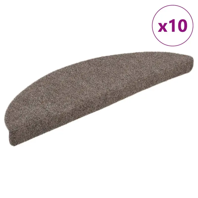 Maty na schody samoprzylepne 10 szt. 56x17x3 cm beżowe półokrągłe