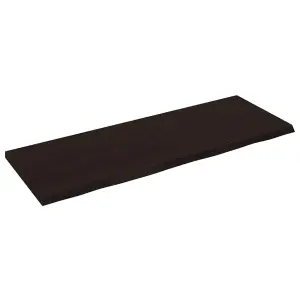 Blat stołu, ciemnobrązowy, 140x50x(2-4) cm, lite drewno dębowe