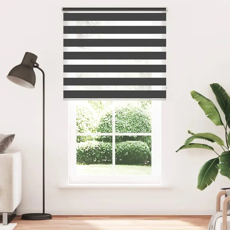Roleta Zebra 120,9x230 cm Szerokość materiału 116,7 cm czarna