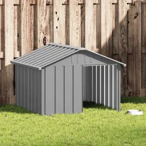 Buda dla psa, szara, 116,5x103x81,5 cm, stal