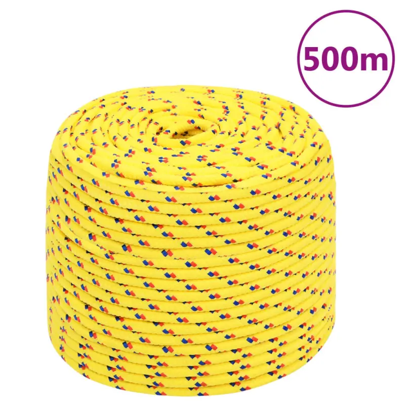 Linka żeglarska, żółta, 10 mm, 500 m, polipropylen