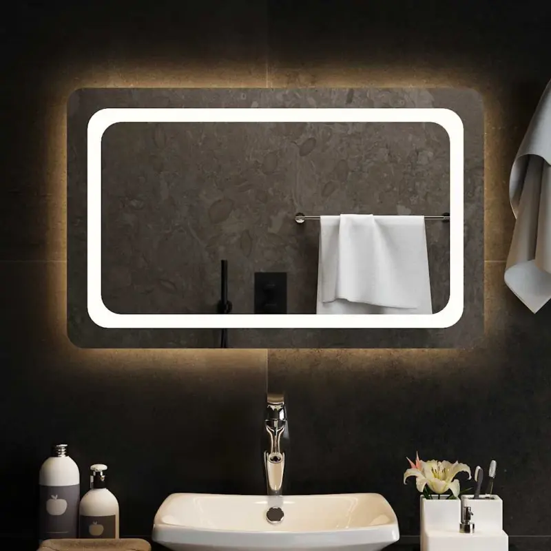 Lustro łazienkowe z LED, 80x50 cm