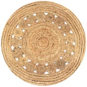 Dywan pleciony z juty, 90 cm, okrągły