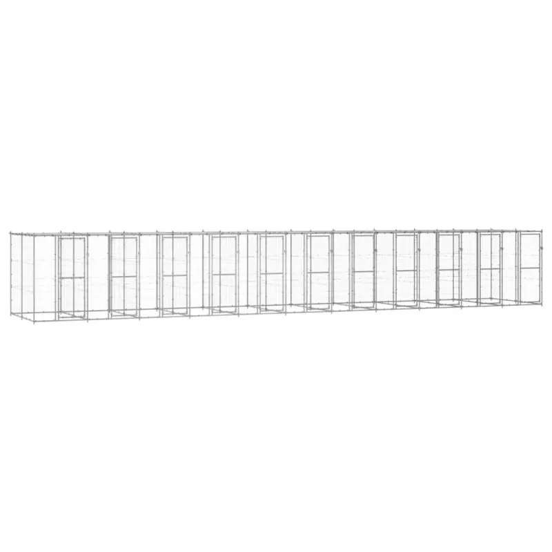 Kojec dla psa, z zadaszeniem, stal galwanizowana, 26,62 m²