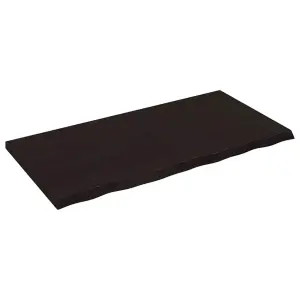 Blat stołu, ciemnobrązowy, 120x60x(2-4) cm, lite drewno dębowe