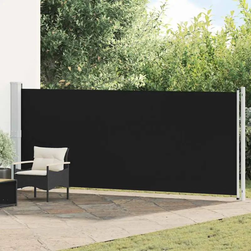 Wysuwana markiza boczna na taras, 600 x 160 cm, czarna