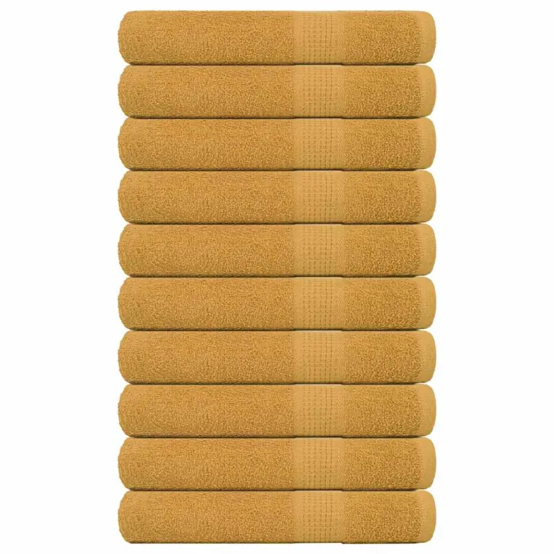 Ręczniki FROGN 10 szt. Złoty 100x200 cm 360 g/m²