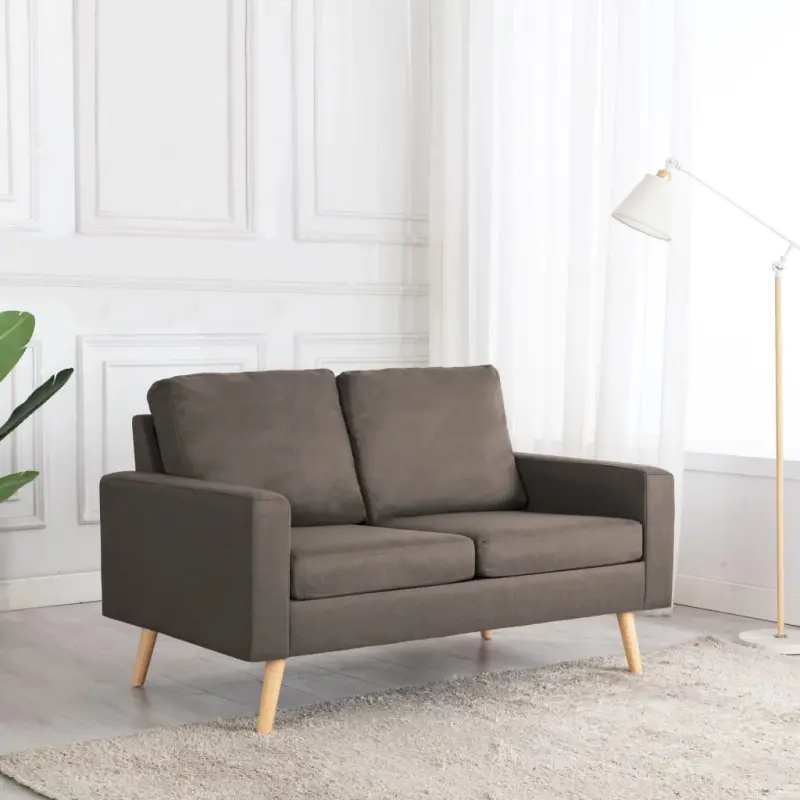 2-osobowa sofa, kolor taupe, tapicerowana tkaniną