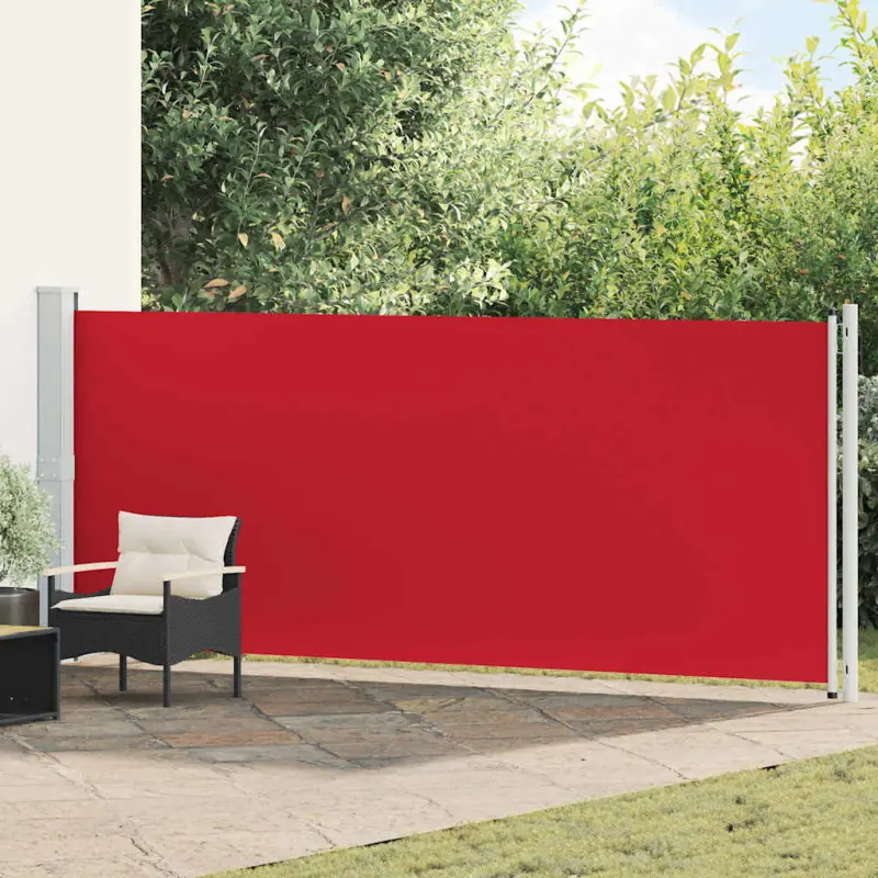 Wysuwana markiza boczna na taras, 600 x 160 cm, czerwona