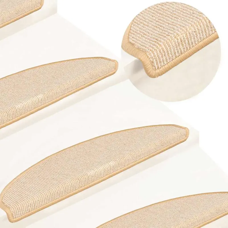 Maty na schody 15 szt. 65x21x4 cm Kremowe półokrągłe duże