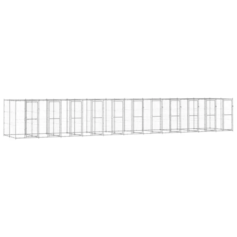 Kojec zewnętrzny dla psa, stal galwanizowana, 26,62 m²