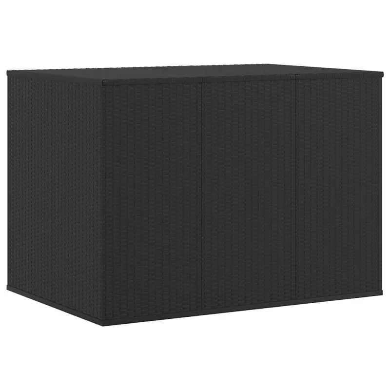 Skrzynia na poduszki ogrodowe, rattan PE, 145x100x103cm, czarna
