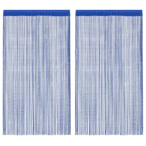 Zasłony sznurkowe, 2 sztuki, 140 x 250 cm, niebieskie