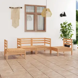Meble ogrodowe z litego drewna sosnowego 4-cz. zestaw wypoczynkowy