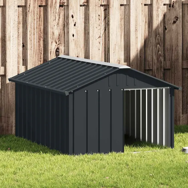 Buda dla psa, antracytowa, 116,5x153x81,5 cm, stal