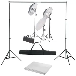 Fotograficzny zestaw studyjny z lampami i tłem