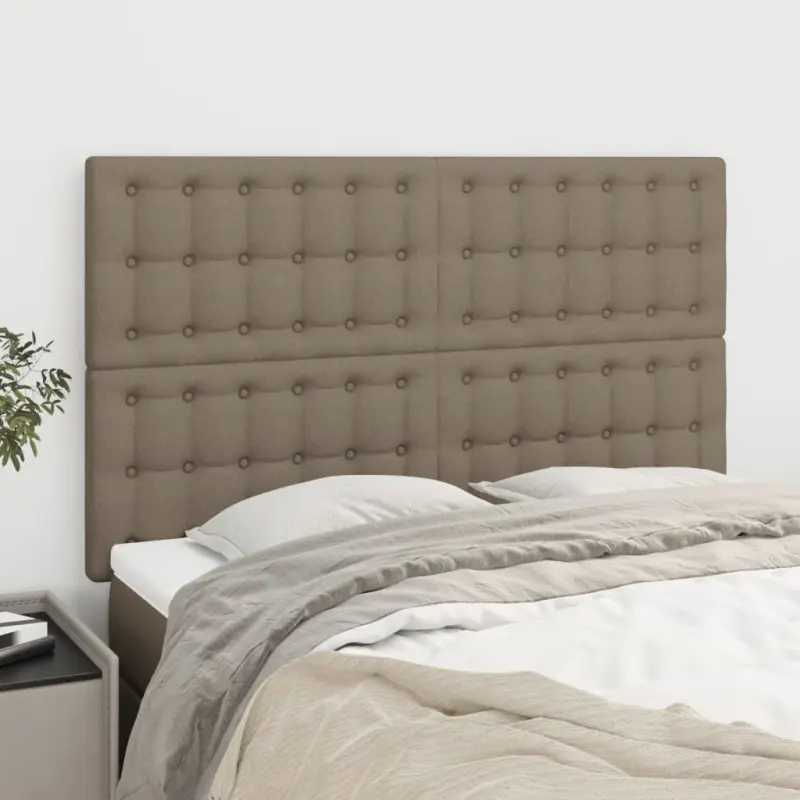 Zagłówek taupe 144x5x118/128 cm materiał