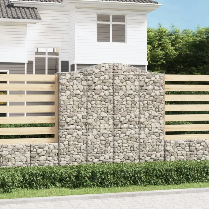 Kosze gabionowe, 4 szt, 200x50x200/220 cm, galwanizowane żelazo