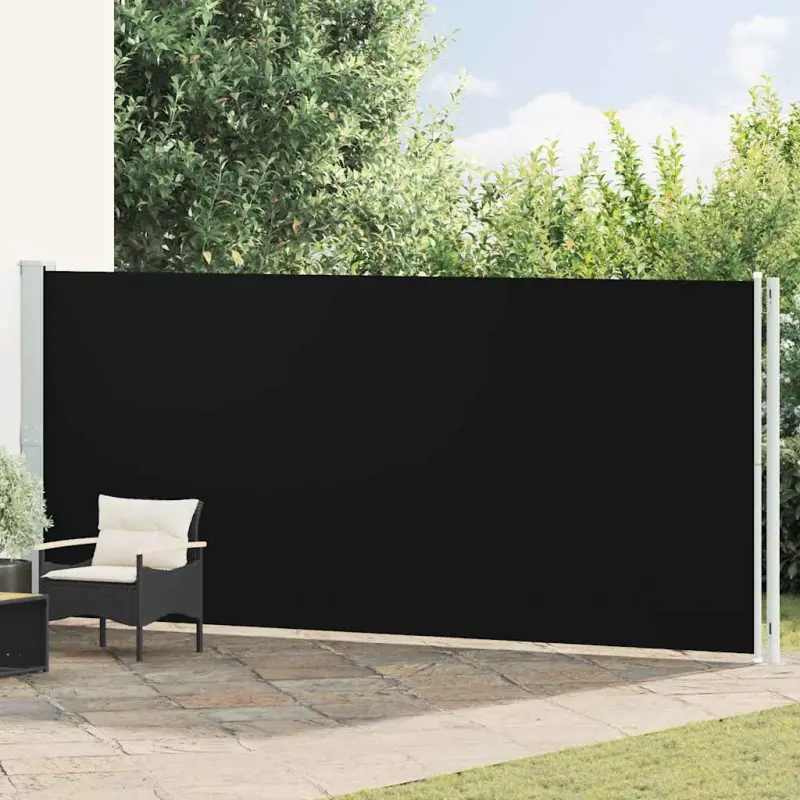 Wysuwana markiza boczna na taras, 180 x 600 cm, czarna