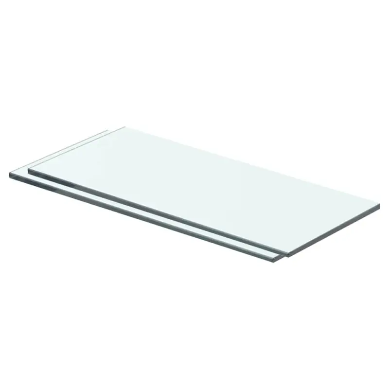 Półki, 2 szt., panel z przezroczystego szkła, 40 x 12 cm