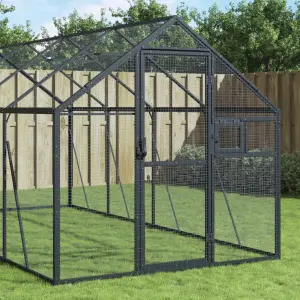 Woliera, antracytowa, 1,79x8x1,85 m, aluminium