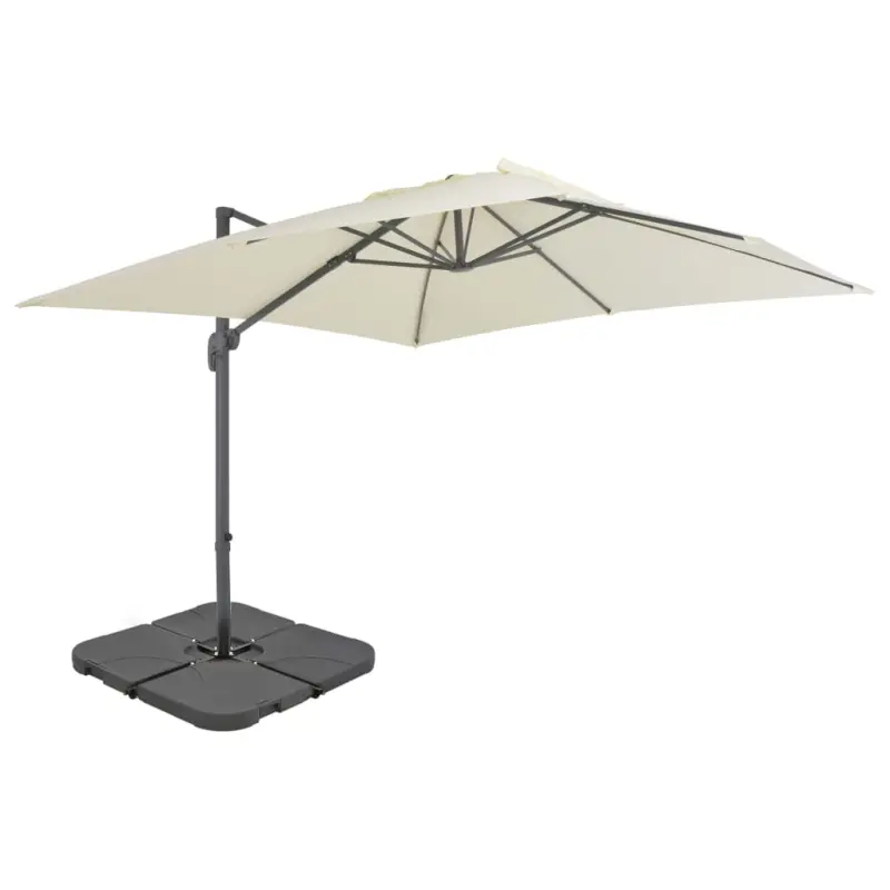 Parasol ogrodowy z przenośną podstawą, piaskowy