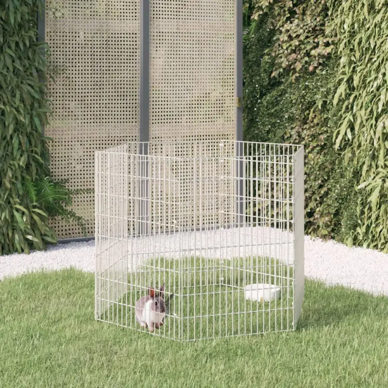 Kojec dla zwierząt, 6 paneli, 54x80 cm, galwanizowane żelazo