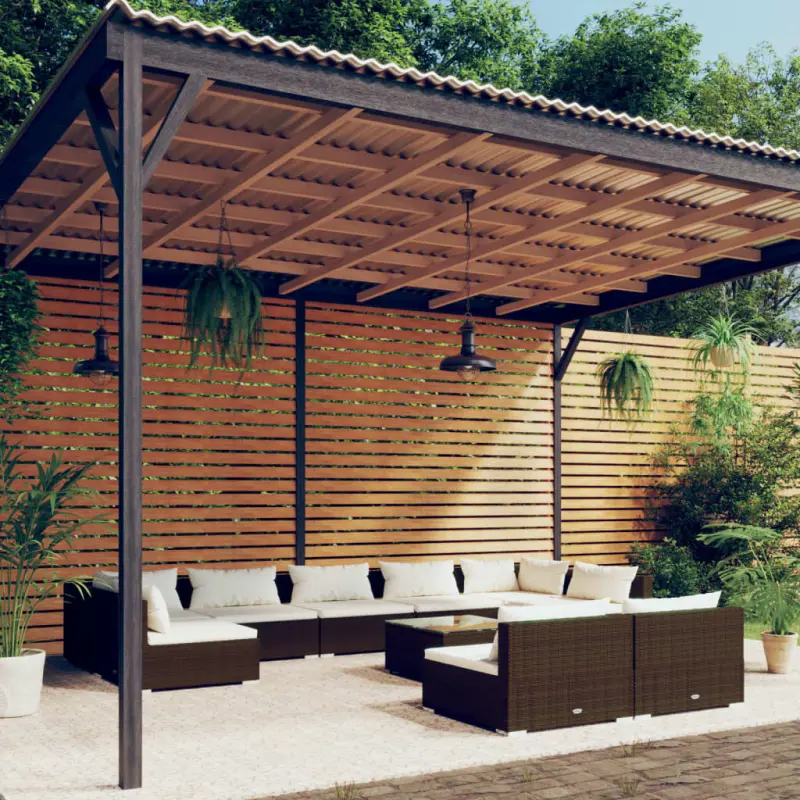 10-cz. zestaw wypoczynkowy do ogrodu, z poduszkami, rattan PE